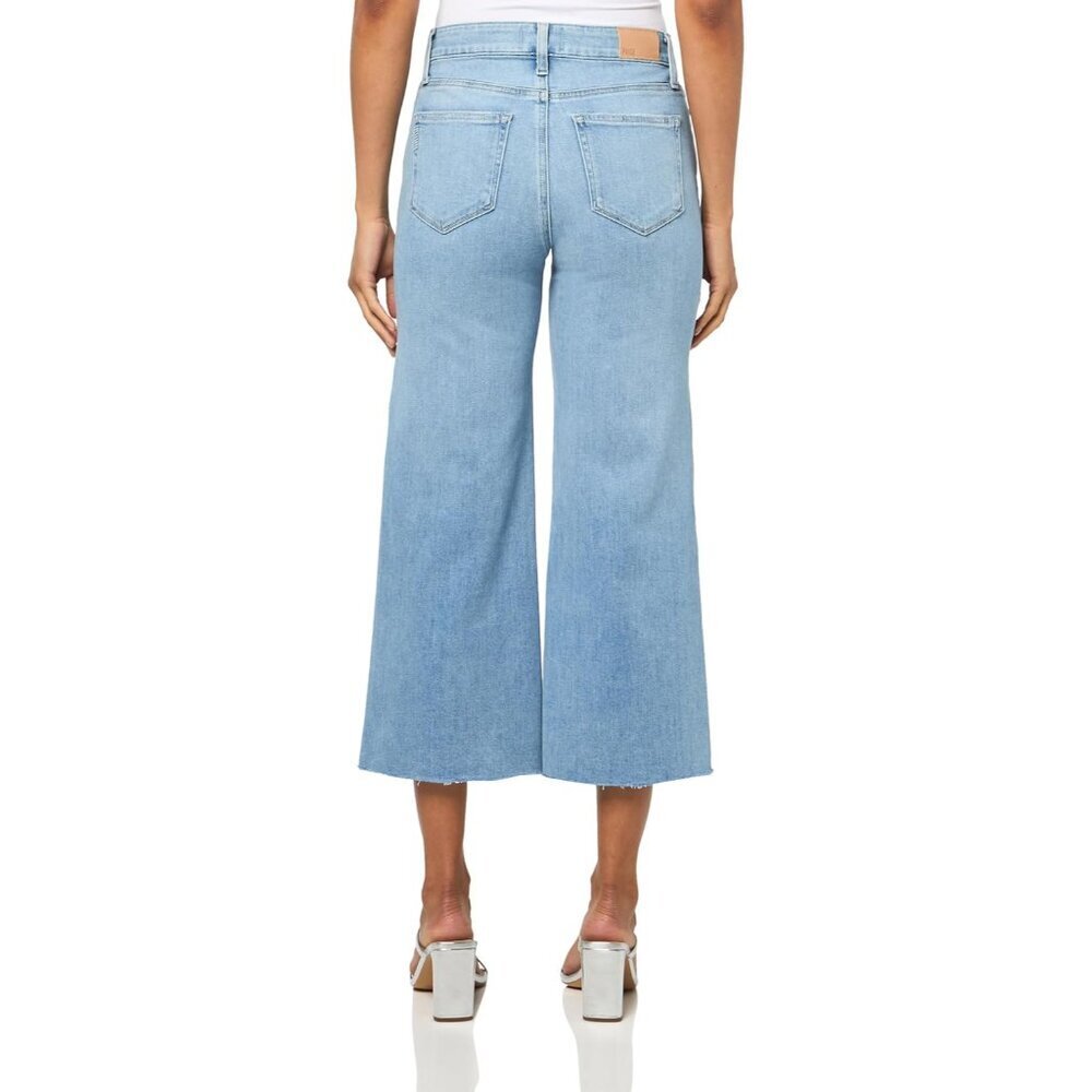 Womens Raw Hem Anessa Petite Wide Leg Jeans Cotton Spandex Casual Fit - Picture 2 of 3